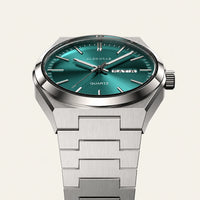 Aldenvar Ashford 40mm, Green, sunburst dial close-up