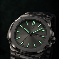 Harbor 41mm, Gunmetal, glowing hands and markers