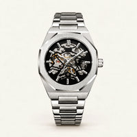 Aldenvar Octagon Skeleton 42mm, Silver, front view